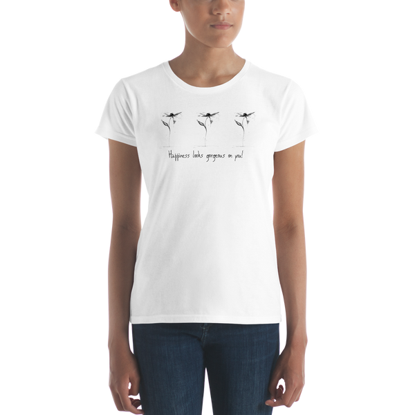 "Happiness Looks Gorgeous on You" Women's short sleeve t-shirt