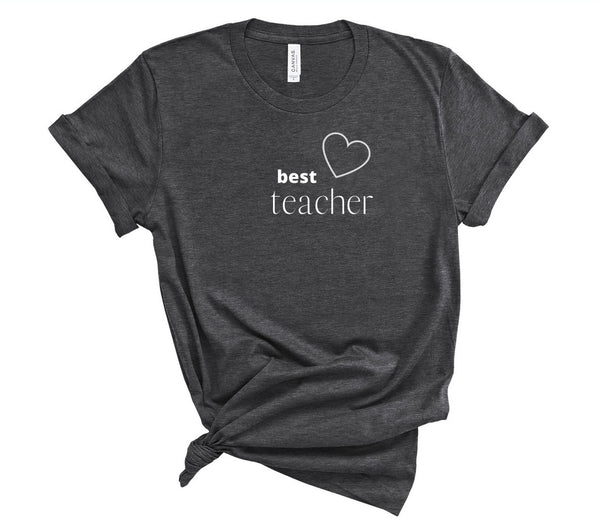 T shirt by JETT IMPRESSIONS "Best Teacher" Teacher T shirts for Women or Men