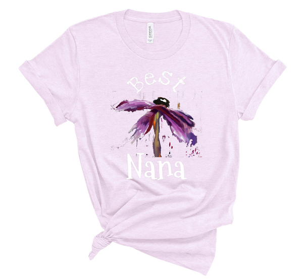 T shirt by JETT IMPRESSIONS "Best Nana" Floral Womens T shirt