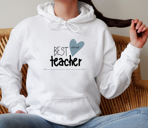 Hoodie by JETT IMPRESSIONS "Best Virtual Teacher" Sweatshirt Hoodie for Teachers