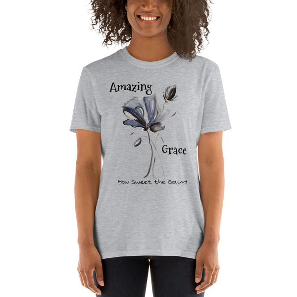 T shirt by JETT IMPRESSIONS "Amazing Grace How Sweet the Sound" Womens Short Sleeve Inspiring T-Shirt Artwork by Kathy Morawiec