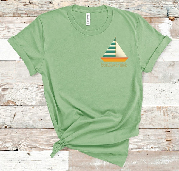 T shirt by JETT IMPRESSIONS "Booze & Cruise" Lake Beach T shirt for Women or Men