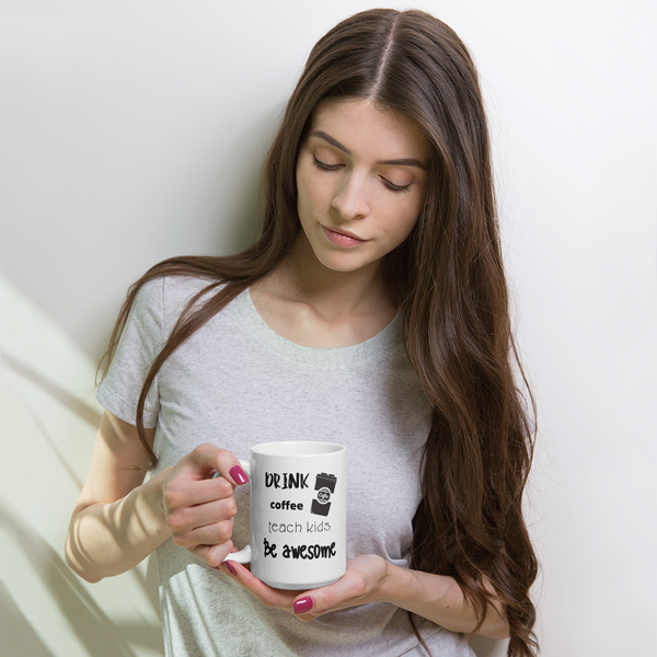 Mug by JETT IMPRESSIONS "Drink Coffee Teach Kids" Coffee Mug for Teacher Gift