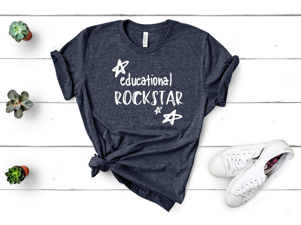 T shirt by JETT IMPRESSIONS "Educational Rockstar" Unisex Teacher T shirts