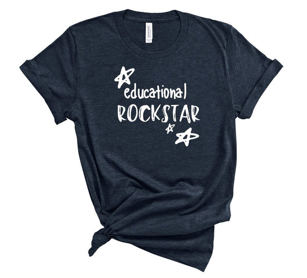 T shirt by JETT IMPRESSIONS "Educational Rockstar" Unisex Teacher T shirts