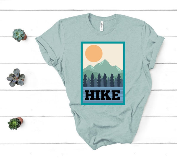 T shirt by JETT IMPRESSIONS "HIKE" Outdoorsy T shirts for Women or Men