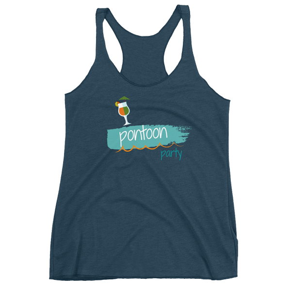 Women's Racerback Tank by JETT IMPRESSIONS "Pontoon Party" Lake Tank Top