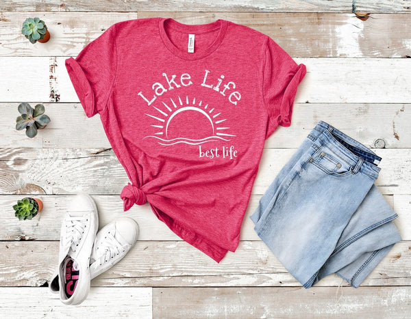 T shirt by JETT IMPRESSIONS "Lake Life Best Life" Lake T shirts for Women