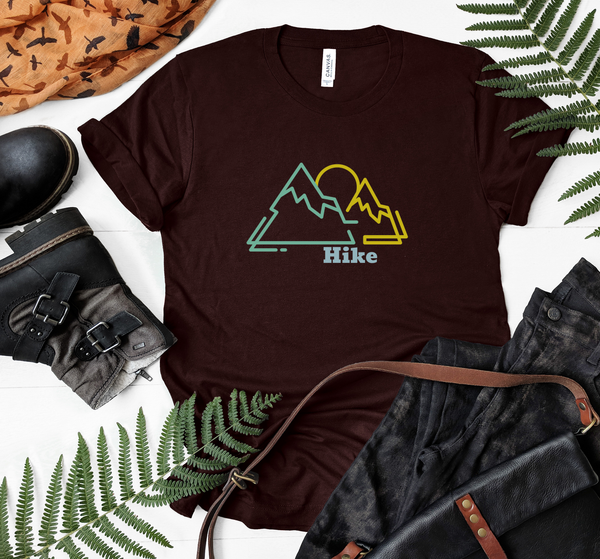 T shirt by JETT IMPRESSIONS "Hike" Mountain graphic Short Sleeve Unisex T shirt