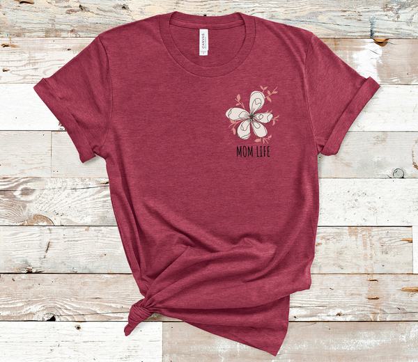 T shirt by JETT IMPRESSIONS "Mom Life" Magnolia Short Sleeve Womens Tshirt