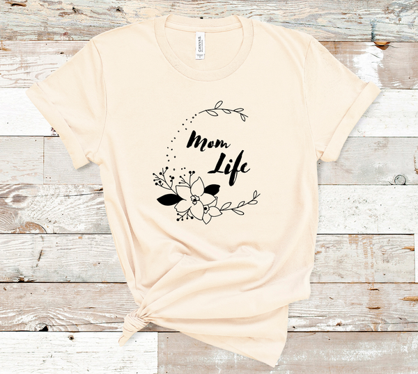 T shirt by JETT IMPRESSIONS "Mom Life" Floral Womens T shirt