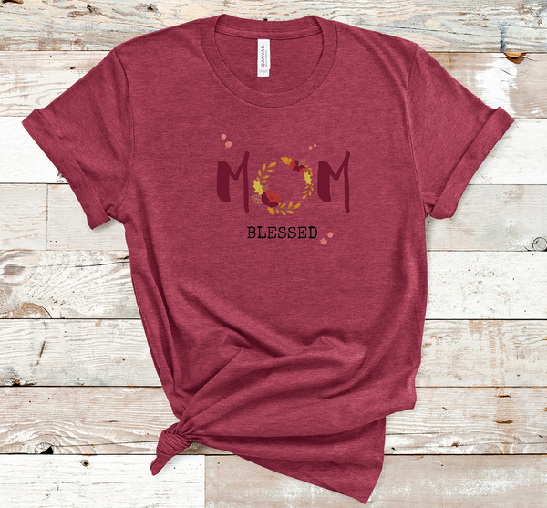 T shirt by JETT IMPRESSIONS "Mom Blessed" Floral Womens T shirt