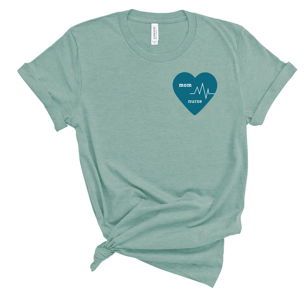 T shirt by JETT IMPRESSIONS "Nurse Mom Heartbeat" Womens T shirt
