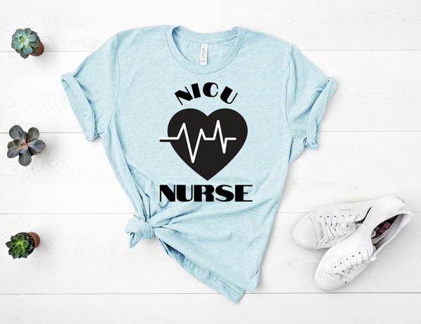 T shirt by JETT IMPRESSIONS "NICU Nurse" Unisex T shirt for Men or Women