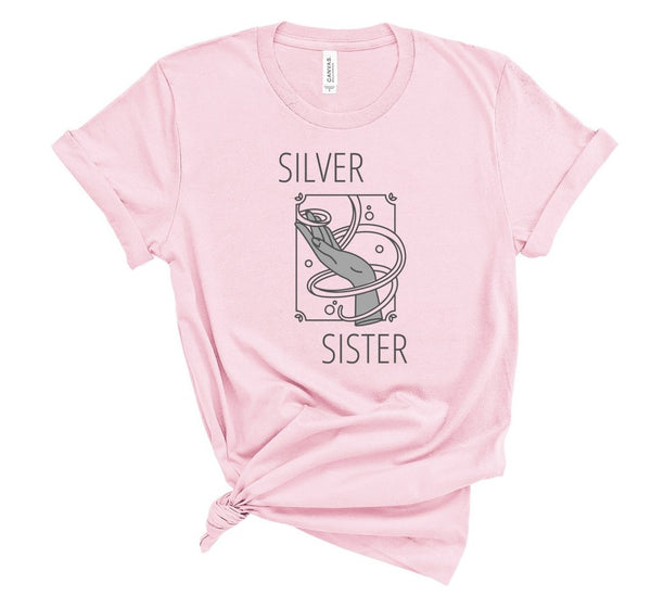 T shirt by JETT IMPRESSIONS "Silver Sister" Grey Hair T shirts for Women