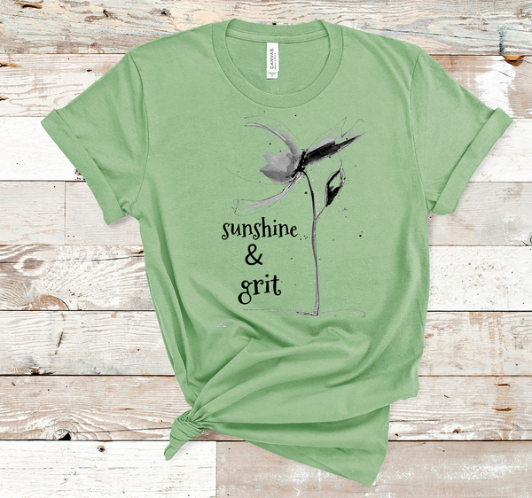 T shirt by JETT IMPRESSIONS "Sunshsine & Grit" Short Sleeve Womens Tshirt