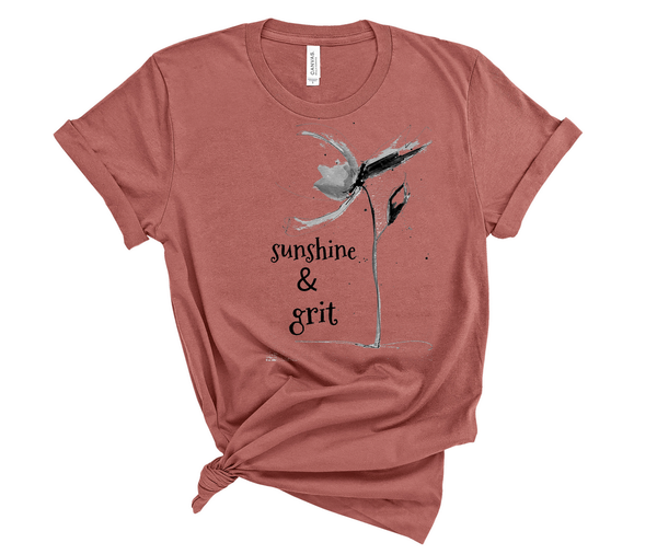 T shirt by JETT IMPRESSIONS "Sunshsine & Grit" Short Sleeve Womens Tshirt