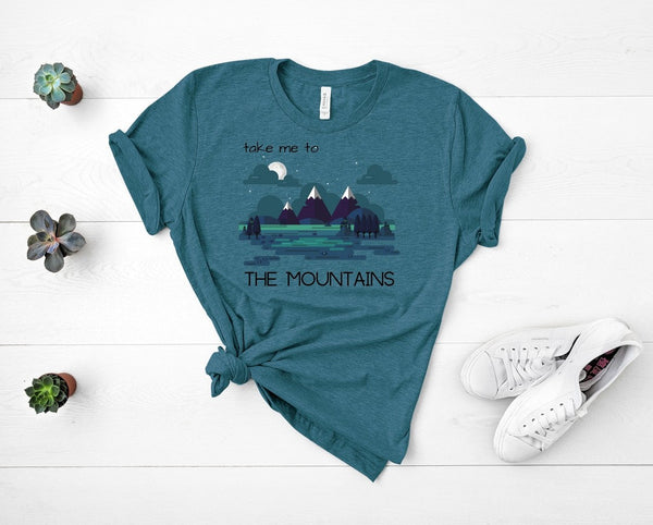 T shirt by JETT IMPRESSIONS "Take Me To The Mountains" Tshirts for Women or Men