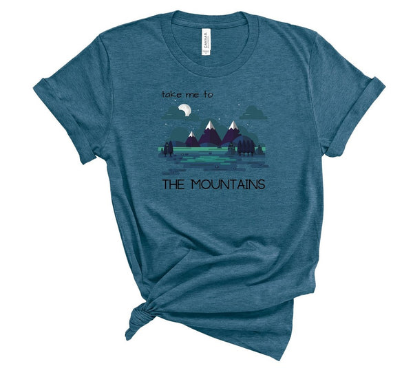 T shirt by JETT IMPRESSIONS "Take Me To The Mountains" Tshirts for Women or Men