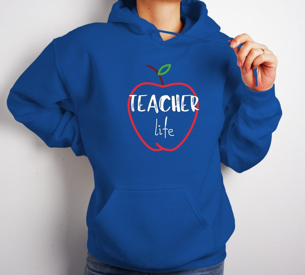 Hoodie by JETT IMPRESSIONS "Teacher Life" Sweatshirt Hoodie for Teachers