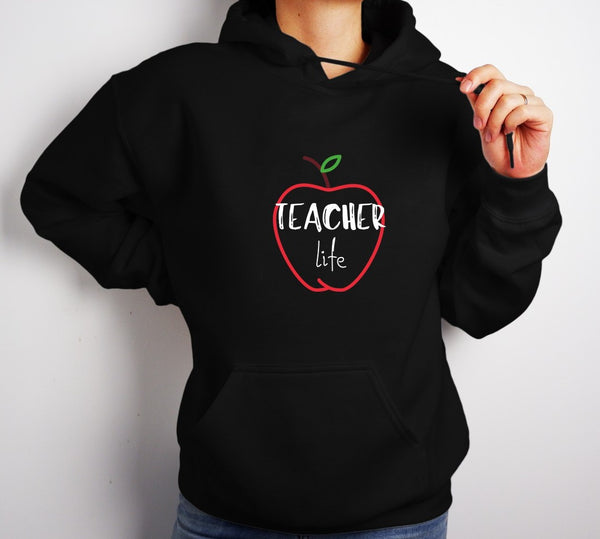 Hoodie by JETT IMPRESSIONS "Teacher Life" Sweatshirt Hoodie for Teachers