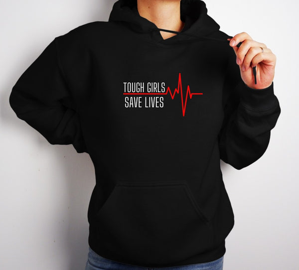Hoodie by JETT IMPRESSIONS "Tough Girls" Sweatshirt Hoodie for Nurse Women