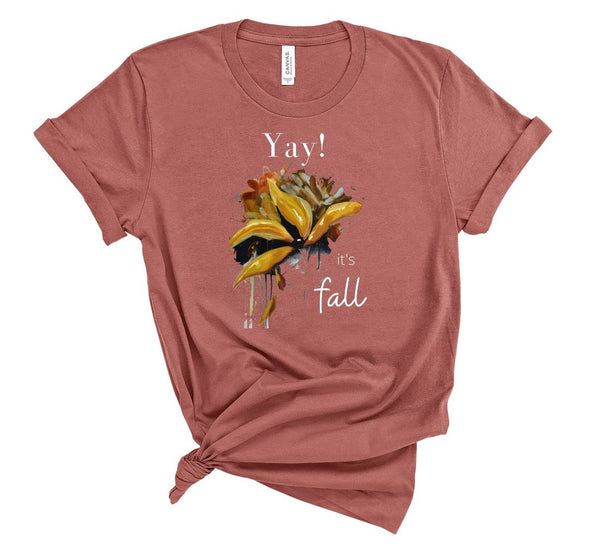T shirt by JETT IMPRESSIONS "Yay It's Fall" Fall T shirts for Women