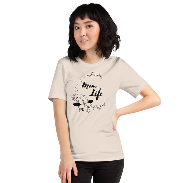 T shirt by JETT IMPRESSIONS "Mom Life" Floral Short Sleeve Womens Tshirt