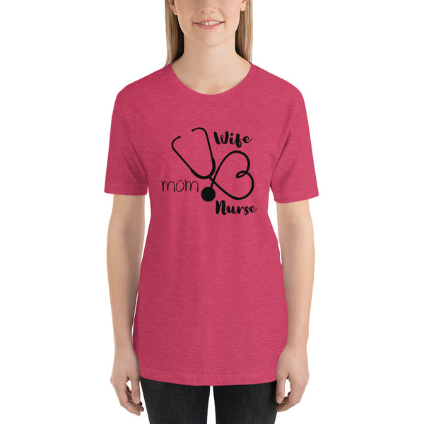 T shirt by JETT IMPRESSIONS "Wife Mom Nurse" Doctor Medic Womens T shirt
