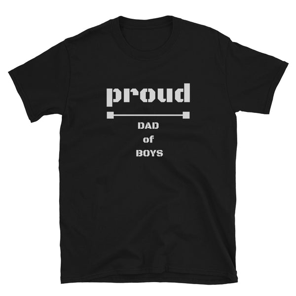 T shirt by JETT IMPRESSIONS "Proud Dad of Boys" Dark Fathers Day T shirt for men