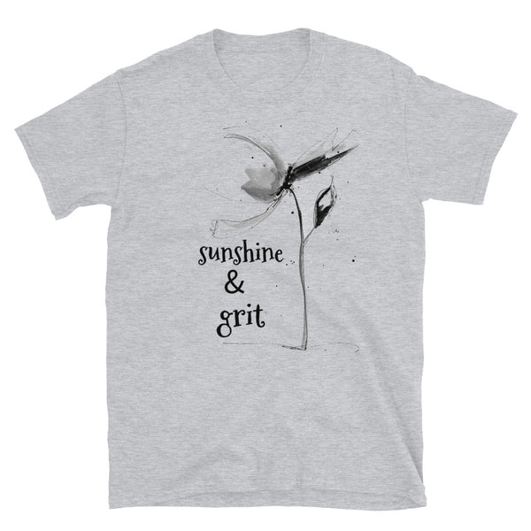 T shirt "Sunshine & Grit" Womens Short Sleeve Inspiring T-Shirt Artwork by Kathy Morawiec
